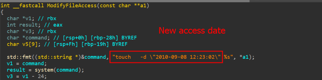 Replacing the original file access time code